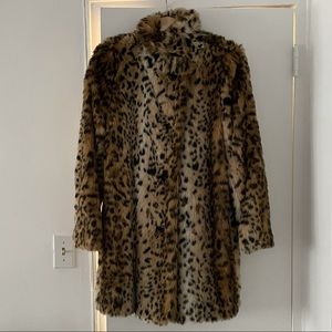 Aritzia faux fur leopard print coat